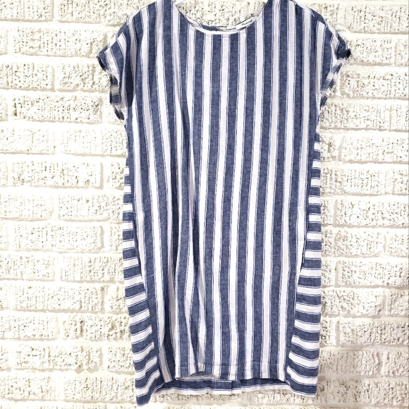 Madewell Stripe-Play Button-Back Tee Dress - Picture 4 of 9